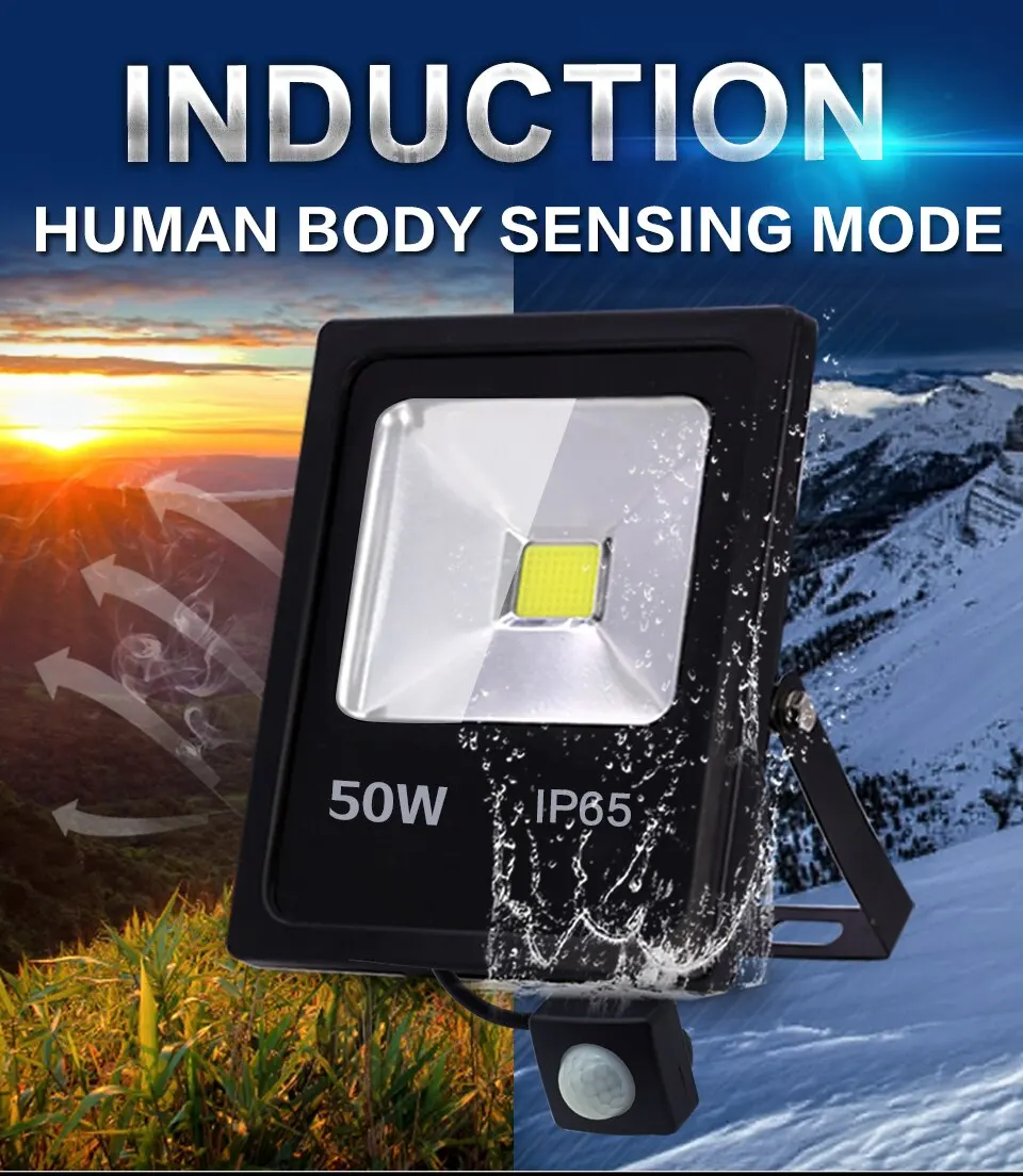 Motion Sensor Led Flood Light 220V 50W 30W 10W Outdoor LED Spotlight Sf96e4ea4980f41d09ba589d74b502d4eo