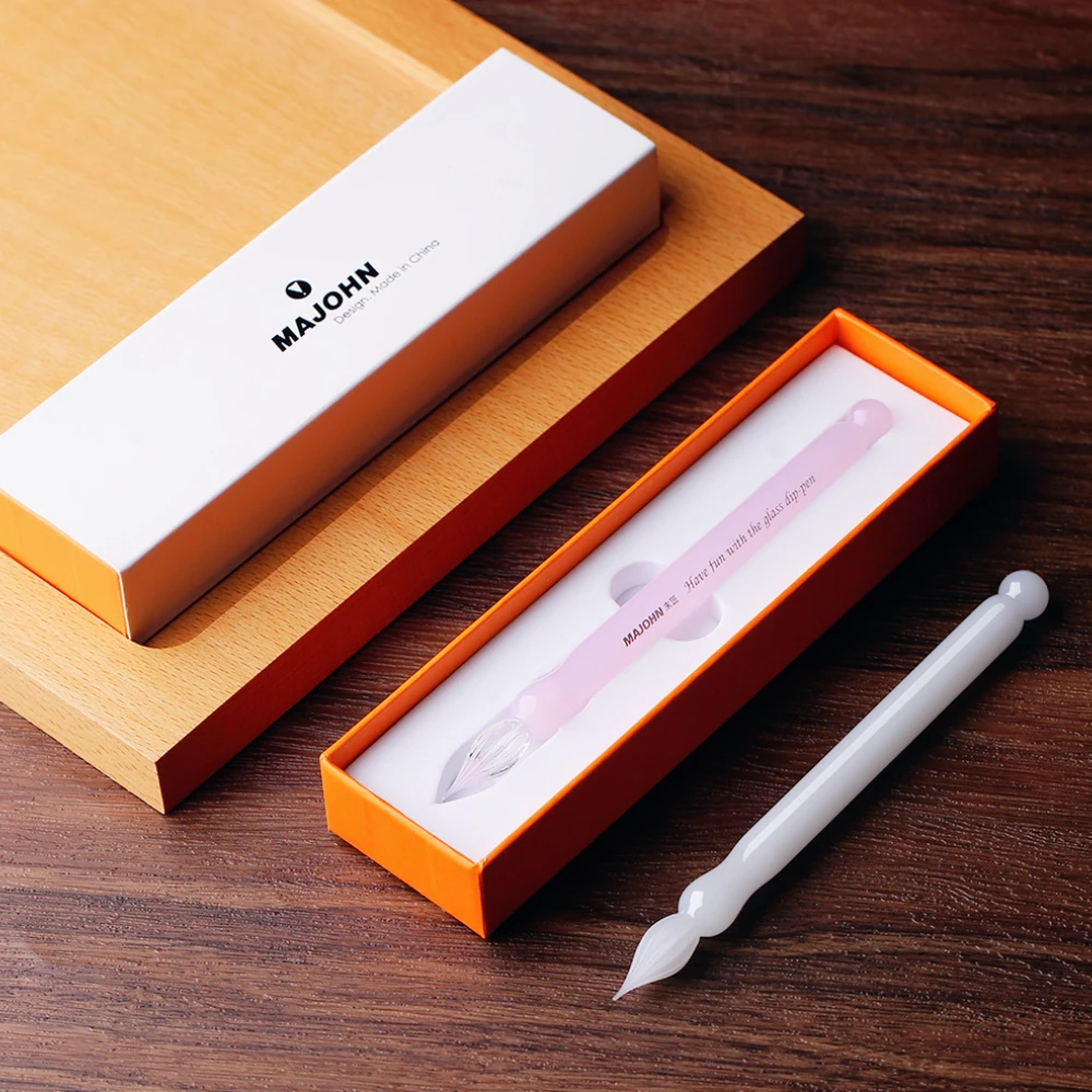 MAJOHN Sakura Snow Mini Short Glass Dip Pen Color Ink Hand Tent Expert Drawing Drawing Drawing Hook Line Flower Body English Pen 6