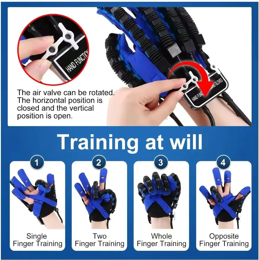New Portable rehabilitation robot Gloves Stroke Hemiplegia Cerebral Infarction Trainer Finger Exerciser Hand Function Repair 3