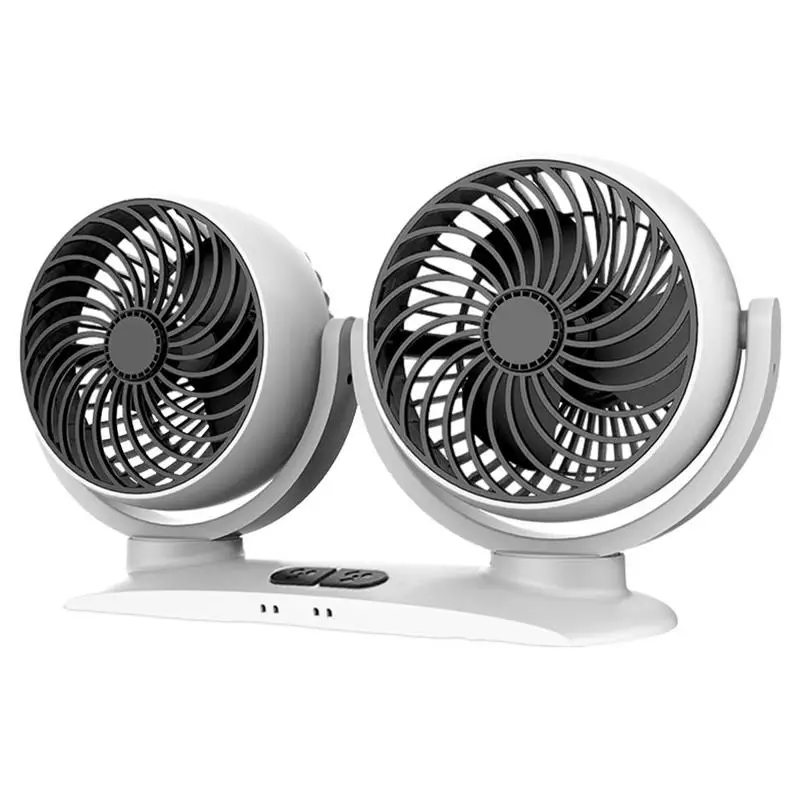 

Dual Head Car Fan 360 Degree Rotation Auto Air Cooling Fan With Adjustable 2 Speed For Car Dashboard Auto Electronic Accessories