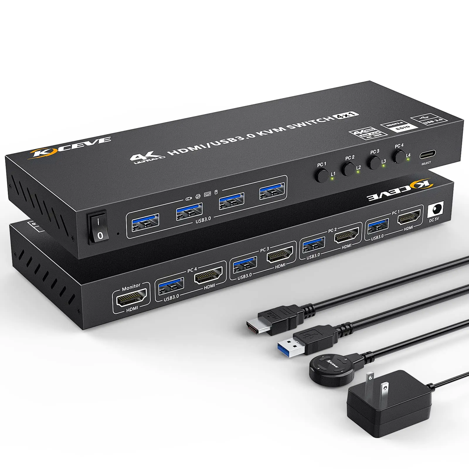 

Квм-переключатель USB 3,0, 4 порта HDMI, поддержка 4K @ 60 Гц RGB 4:4:4, usb-хаб HDR EDID HDMI, USB-переключатель 4 в 1 и 4 порта USB