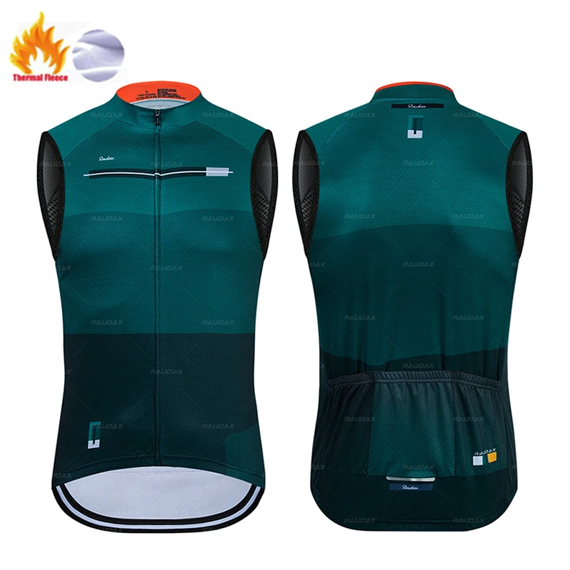 Winter Thermal Fleece Cycling Vest 2022 New Sleeveless Cycling Vest Men Bicycle Warm Vest MTB Road Bike Tops Warm Cycling Jersey