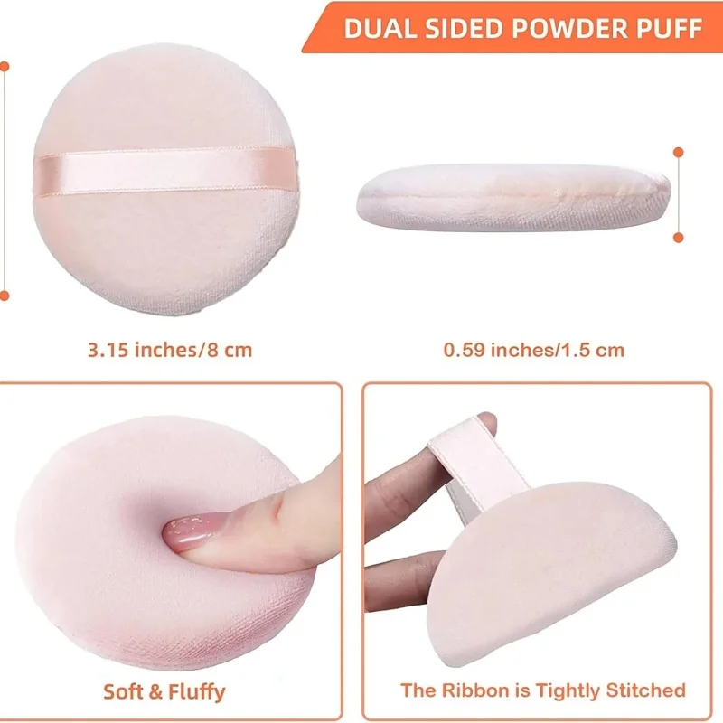 5Pcs Round Makeup Sponges Cosmetics Tools Soft Velvet Powder Puff Blender Sponges Facial  Foundation Make Up Accessories 6