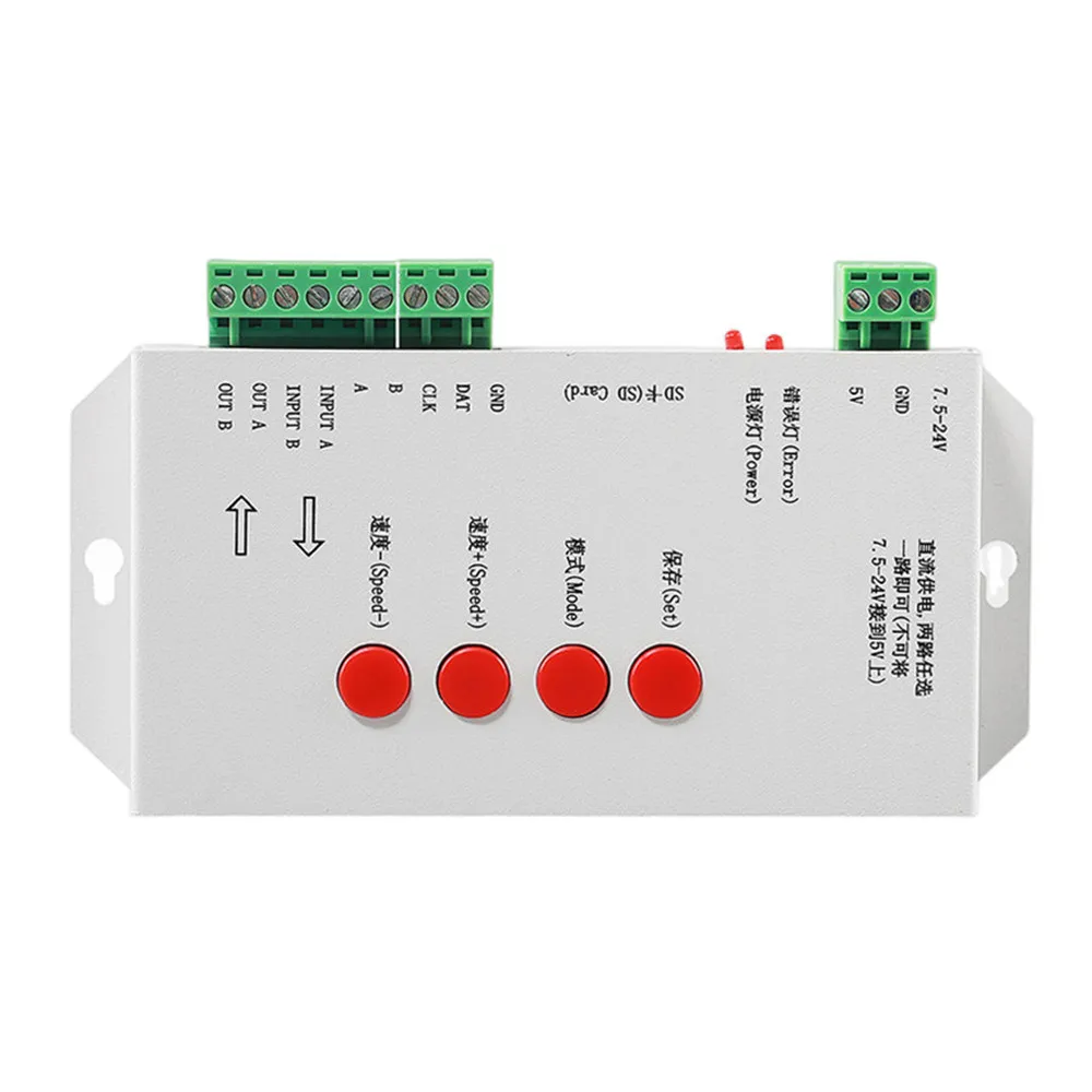 K-1000C (T-1000S zaktualizowany) kontroler K1000C WS2812B,WS2811,APA102,T1000S WS2813 LED 2048 pikseli kontroler programu DC5-24V