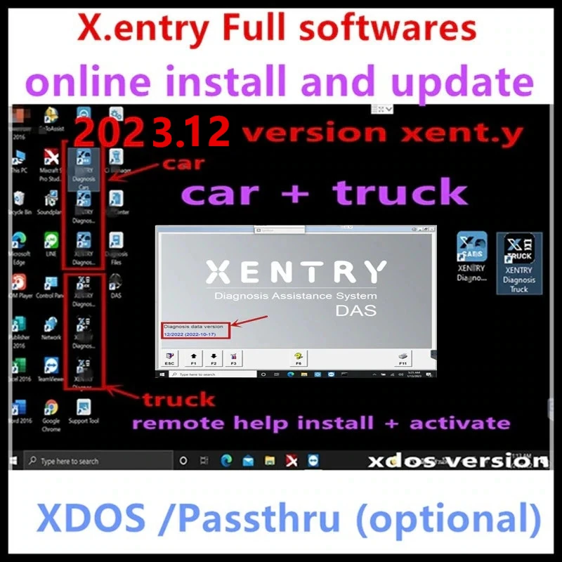 Il Più Recente Software Xentry Das Da 2023.12 Mb Star Sd C4/C5/C6 Installa O Aggiorna La Versione Online Xentry 2023.12 Passthru Per Openport 2.