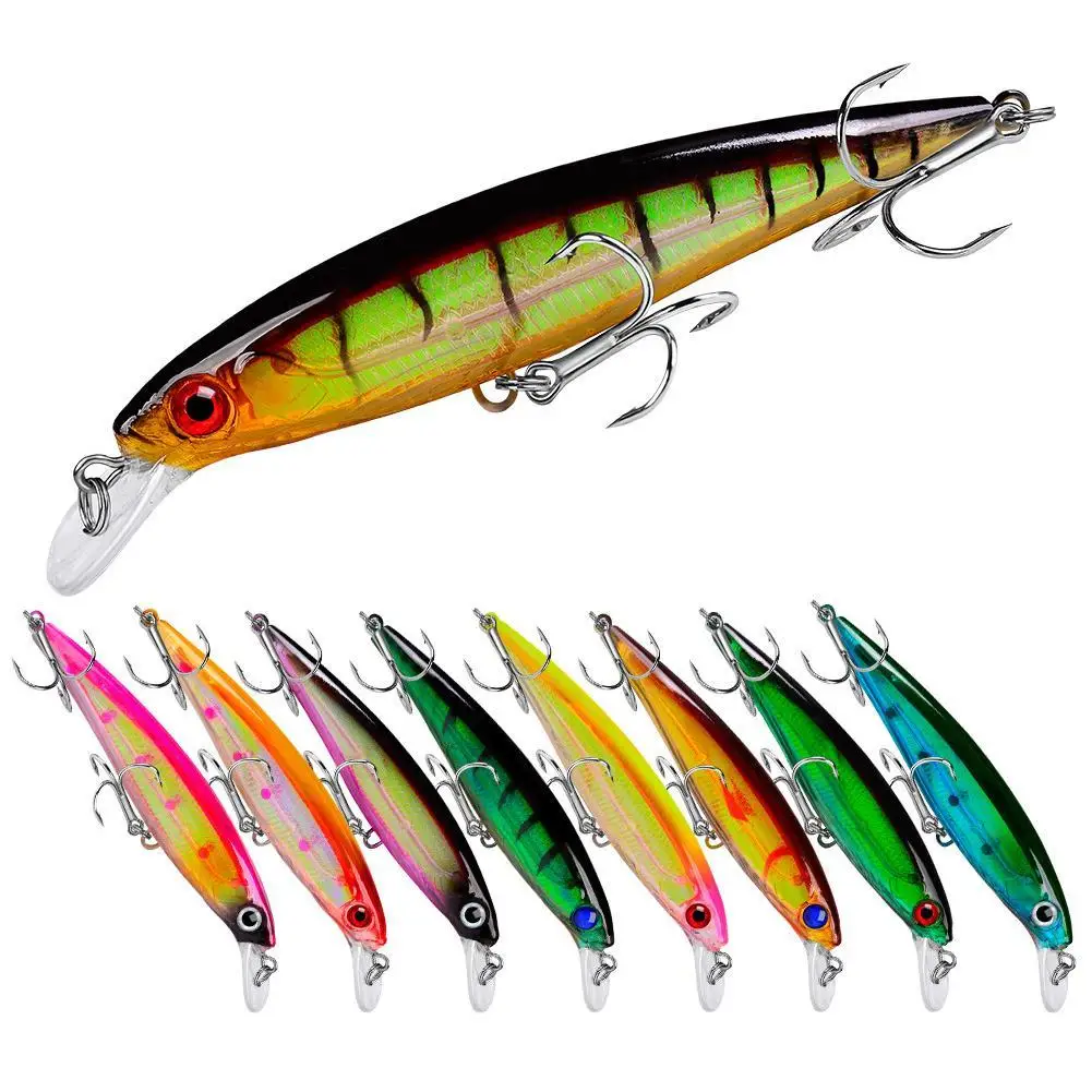 

1-10PCS 11CM Minnow Fishing Lure Crankbait Hard Artificial Bait Plastic Big Fake Fish Lures Sea Fishing Bait Crankbait Wobblers
