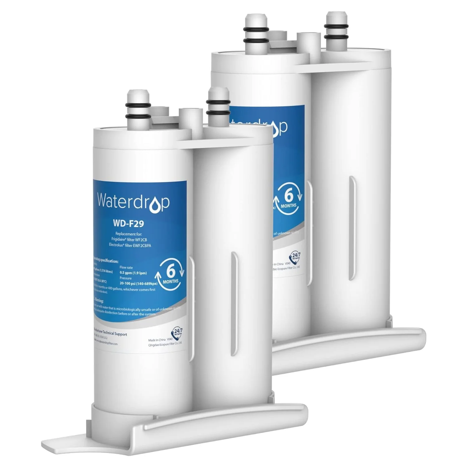 Waterdrop Refrigerator Water Filter Replacement For Frigdaire&reg; & Electrolux&reg; WF2CB&reg;, PureSource2&reg;, NGFC 2000, FC100, EWF2CBPA&reg;