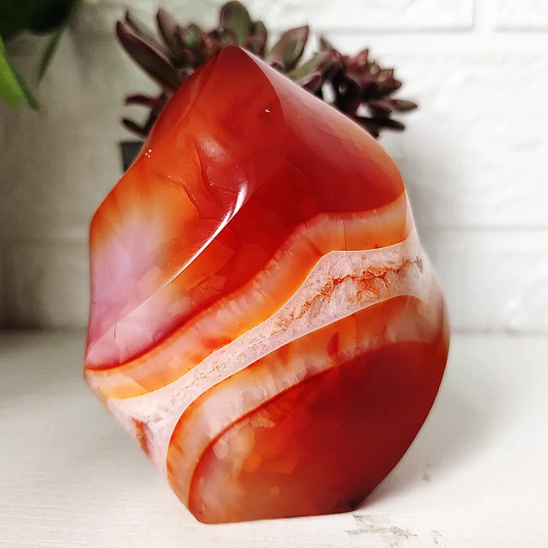 Natural Stone Red Agate Flame Crystal Lce Cream Torch Spiritual Energy Healing and Feng Shui Desk Room Decoration Maison Home 6
