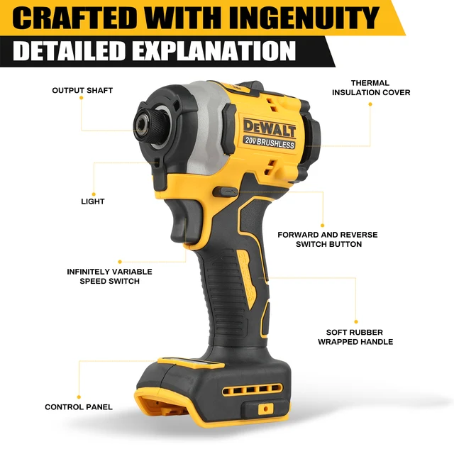 DeWalt Lithium Brushless Motor Screwdriver Electric Screwdriver Electric Hand Drill Impact Drill Combination Kit DCF805 DCD850 3