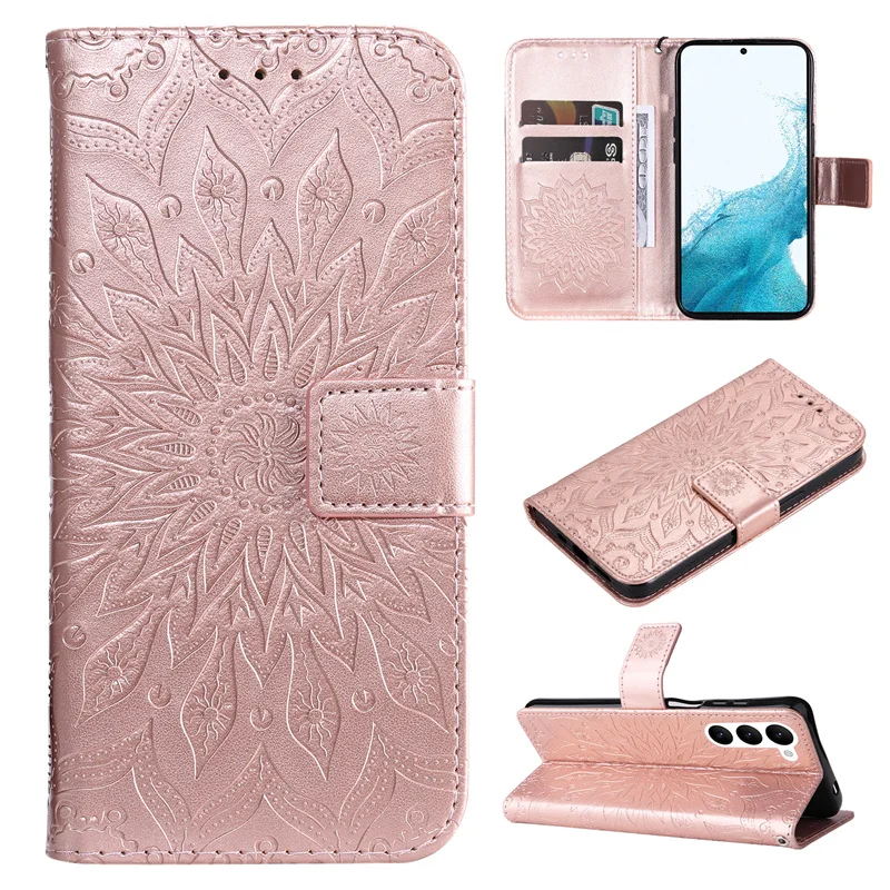 Suower Flip Leder Magnetische Brieftasche Handyhülle für Samsung Galaxy S23 S21 FE S22 Ultra Plus Rückseite mit Kartensteckplatz_voghion.com