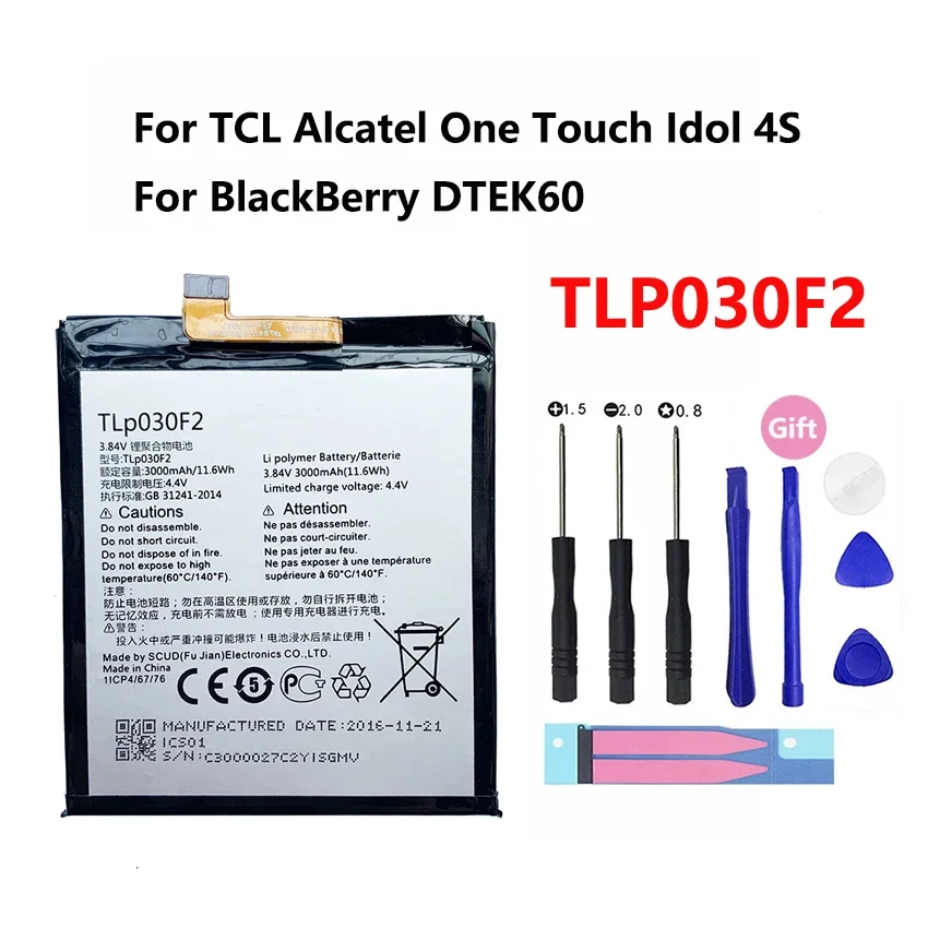 

Original 3000mAh TLP030F2 Battery For TCL Alcatel One Touch Idol 4S OT-6070 6070K Phone For BlackBerry DTEK60 BBA100-1 Tools