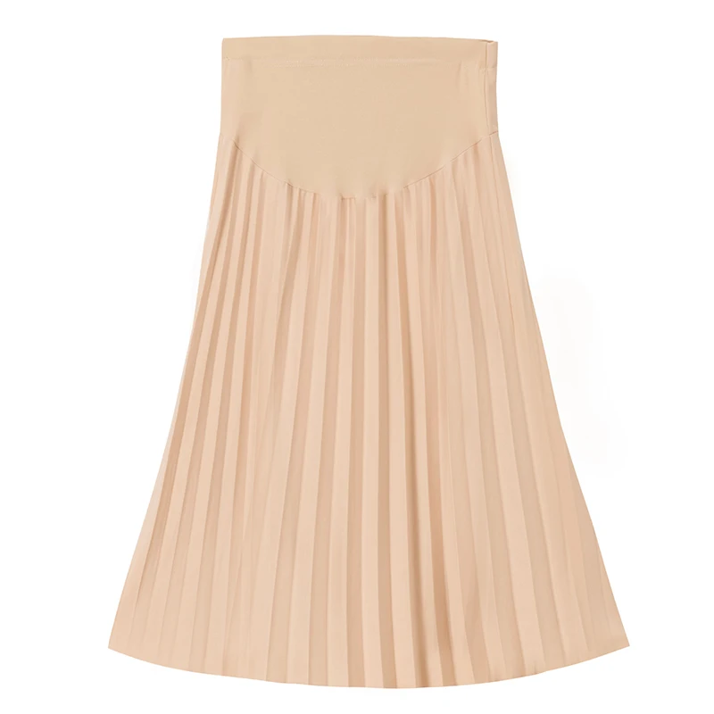 8458# Autumn Winter Korean Fashion Pleat Maternity Skirts Elastic Waist Belly Loose Clothes for Pregnant Women Casual Pregnancy