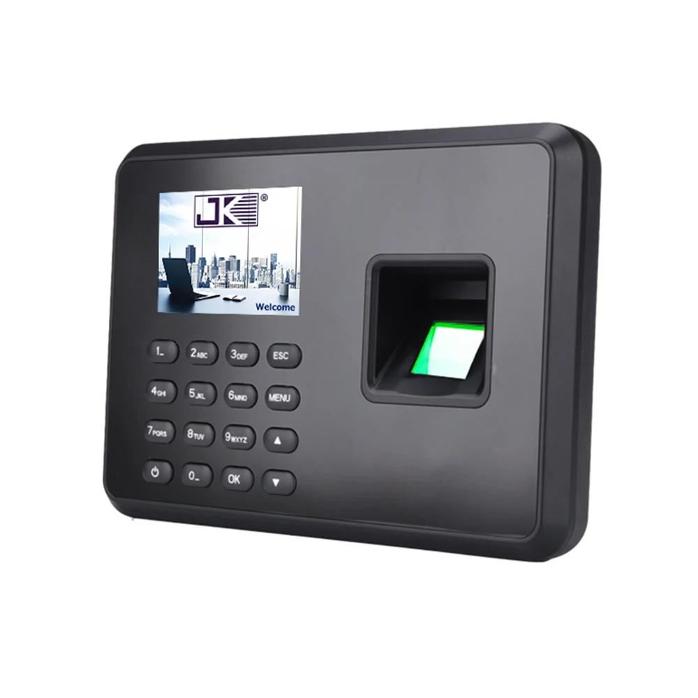 Intelligent Biometric Fingerprint Password Attendance Machine Employee Checking-in Recorder 2.4 inch LCD Screen DC 5V Time