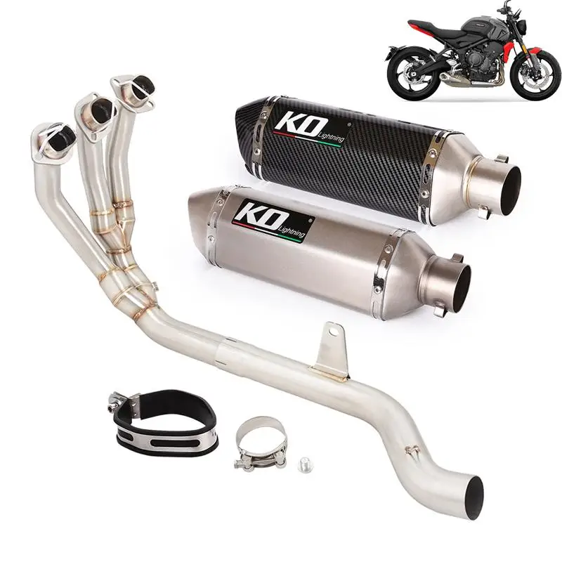 

Motorcycle Full Exhaust System Front Link Pipe 370mm Muffler DB Killer For Triumph Trident 660 Tiger 660 Sport 2021 2022 2023