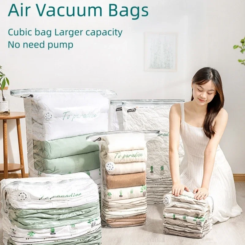

No Need Pump Vacuum Bags Large Plastic Storage Bags for Storing Clothes blankets Compression Empty Bag Covers Travel Accessories