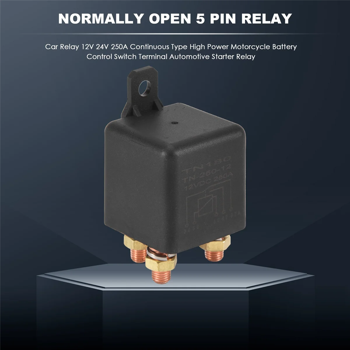 Car Relay 12V 250A Continuous Type High Power Motorcycle Battery Control Switch Terminal Automotive Starter Relay