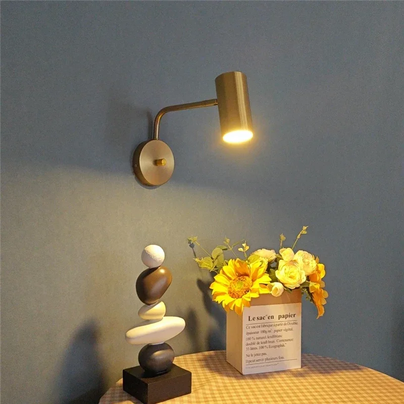 Modern LED Rotatable Wall Lamps Bedside Study Reading Wall Lights Corridor Stairs Lighting Fixtures Home Black Gold White Sconce - 3