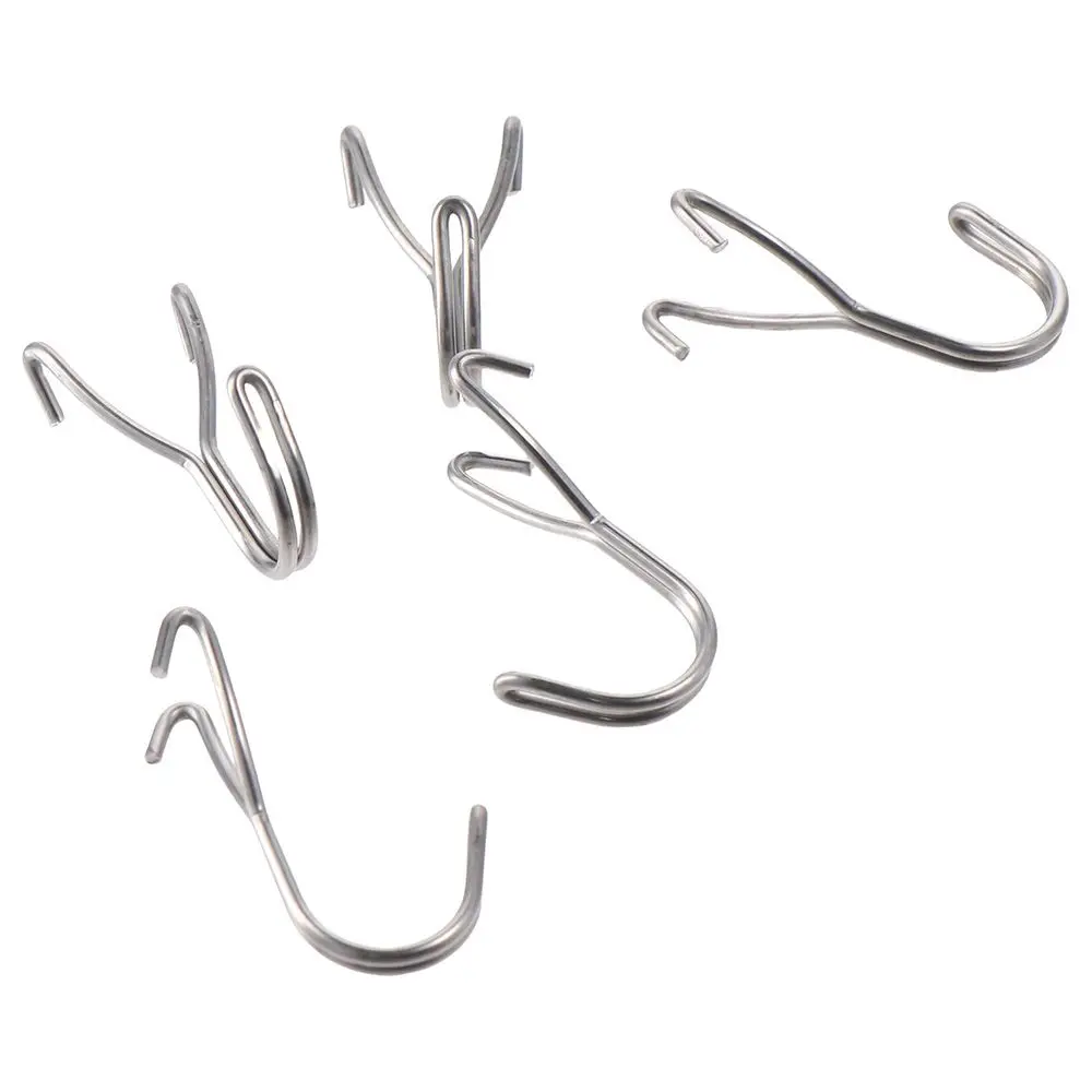 20Pcs Pegboard Hooks Stainless Steel Hooks Grid Wall Mesh Retail Display Shop Peg Goods Shelf Panel Pegboard Hooks 4