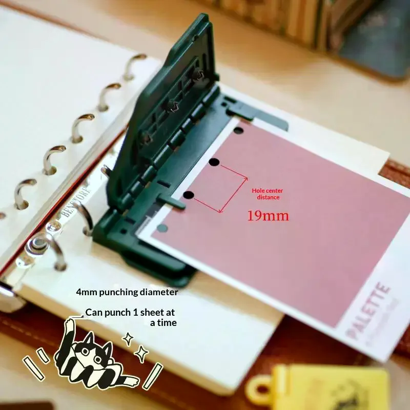 1Pcs 루스 리프 노트북 M5/A7 휴대용 바인더 펀칭기 3홀 4mm 카드 홀 펀치 사무용품