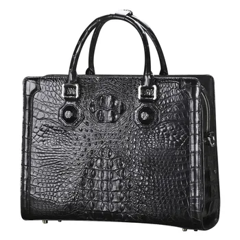 2023 Crocodile Leather Men's Briefcase Laptop Messenger Bag Large Capacity Men Shoulder Bag Business Password Lock Briefcase