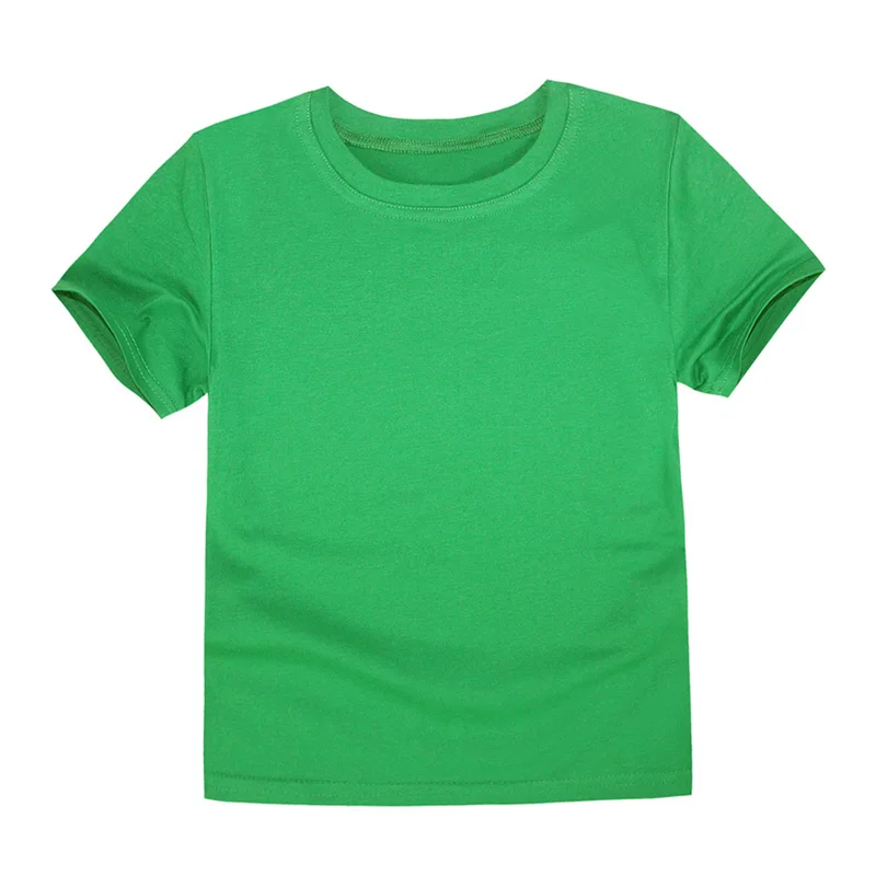 Summer Cotton T-shirts for Boys Girls Baby O-neck Short Sleeve Tops Children's Clothing Kids Solid Tees Toddler Infant Clothes 5
