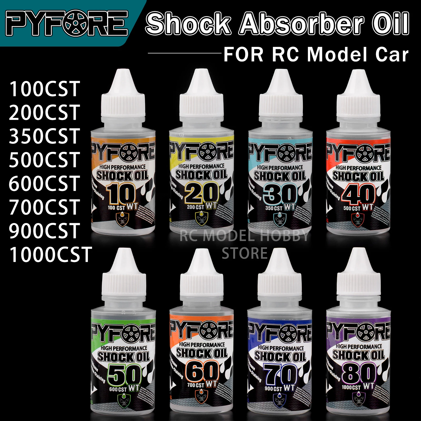 PYFORE Shock Absorber Oil 60ml 100CST 200CST 350CST 500CST 600CST 700CST 900CST 1000CST for RC Model Car Crawler Buggy Truck