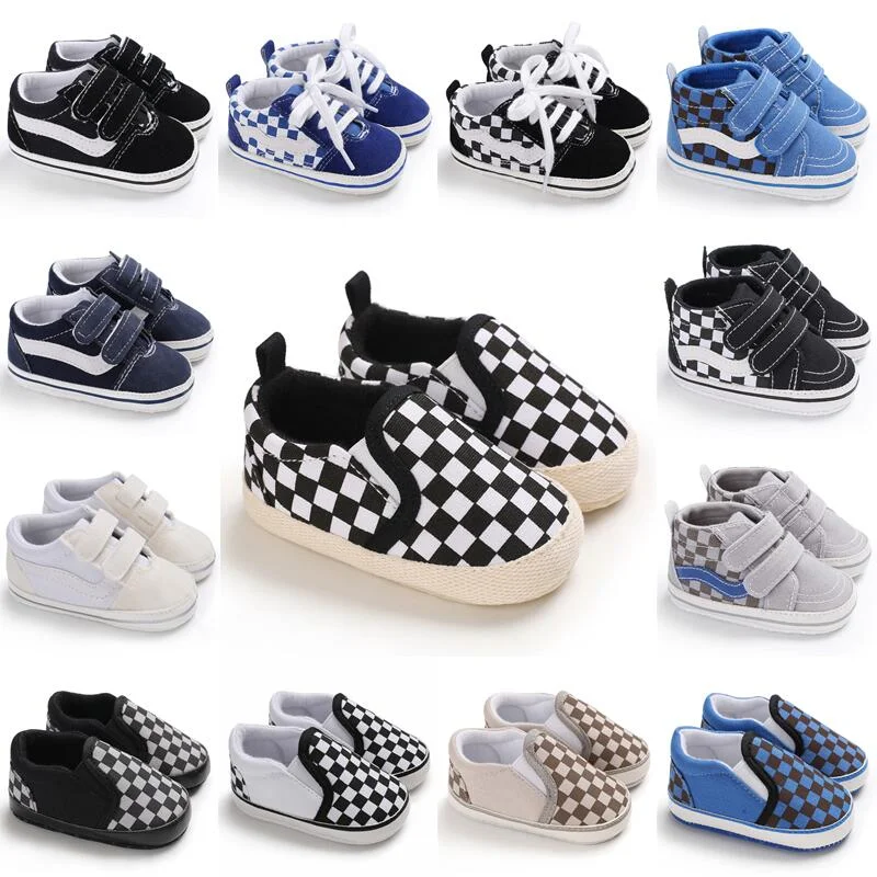 Canvas Sneakers Newborn Baby Canvas Shoes Anti-slip Soft Baby Boy Girl Sneakers Casual Multi-Color Toddler First Walkers Crib Shoes