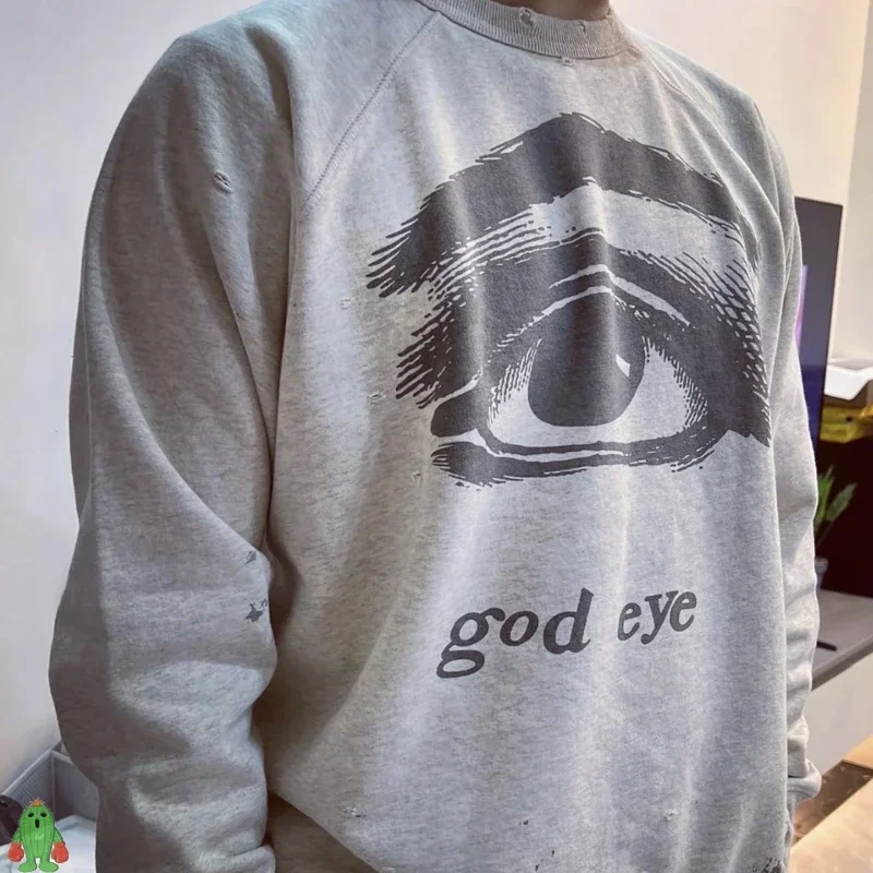 

Saint Michael Hoodie Pullovers God Eye My Eyes Have The Power SAINT Long Sleeve Sweatshirts Men Women