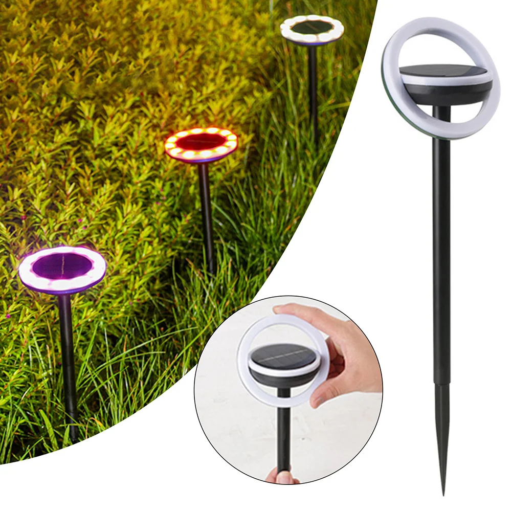 

12 LED Solar Ground Light With Rotating Circle Multi-Purpose Decorative Lamp For Porch Yard Lawns