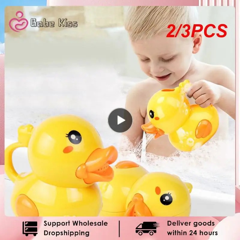 

2/3PCS Baby Bath Toys Yellow Duck Float Spray Water Toys Finding Bathroom Play Animals Shower Figure Toy 2 in 1 Watering Pot For