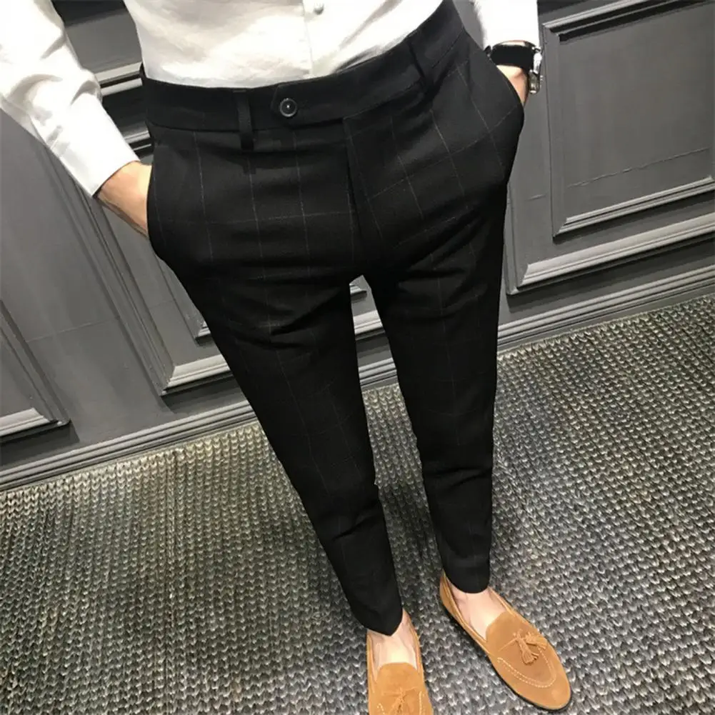 

Men's Spring Autumn Fashion Business Casual Long Pants Suit Pants Male Elastic Straight Formal Trousers Men Suit Pants pantalone