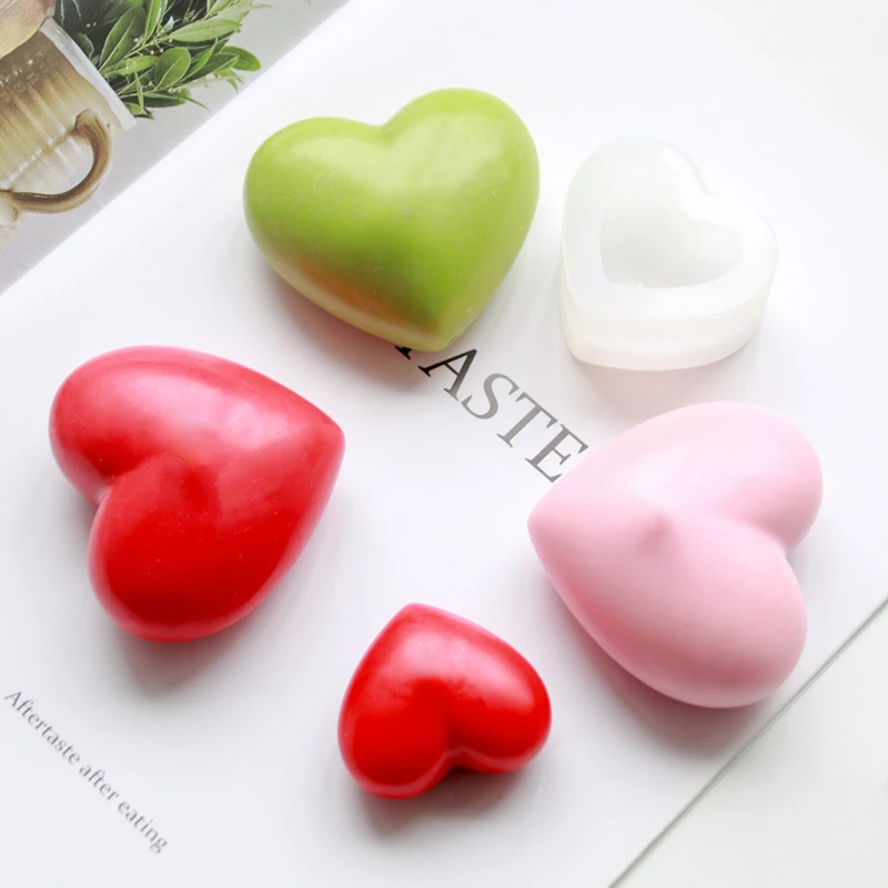 Silicone Soap Molds 6 Cavities Valentine Heart Silicone Soap Mold DIY Love Soap Making Chocolate Baking Candle Mold Gifts Craft Supplies Home Decor