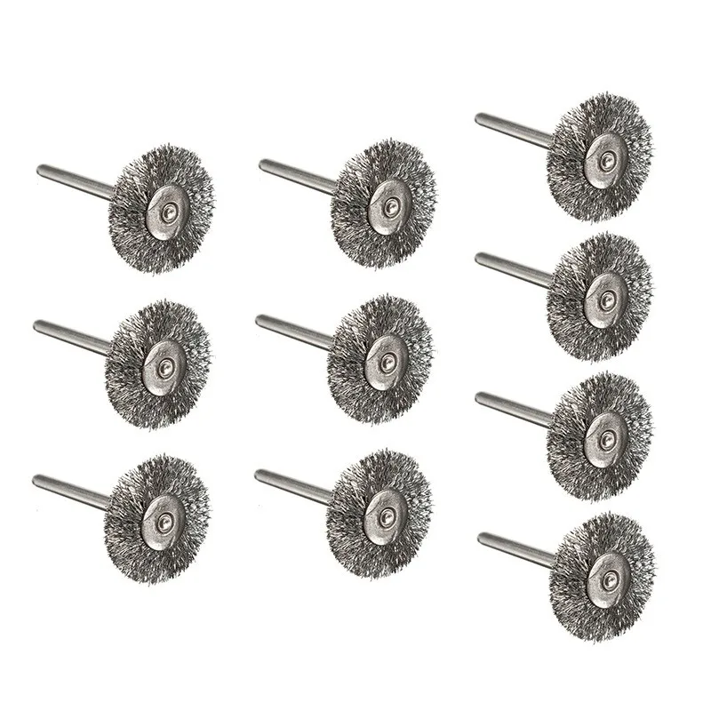 

10pcs 22mm Stainless Steel brush Wire wheel Brushes Die Grinder Rotary Tool Electric Tool for the engraver For Dremel Drill Tool