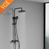 VGX Gold Shower System Bathroom Shower Faucet Set 3-way  Rainfall Shower Mixer Crane with Hand Shower Set Black Grey Chrome 5