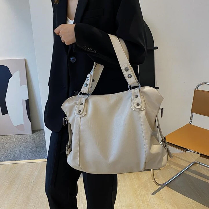 Bolsos de hombro negros grandes para bolso de mano informal de gran tamaño, de cuero Pu de calidad, Hobos cruzados, bolso de viaje para mujer| | - AliExpress