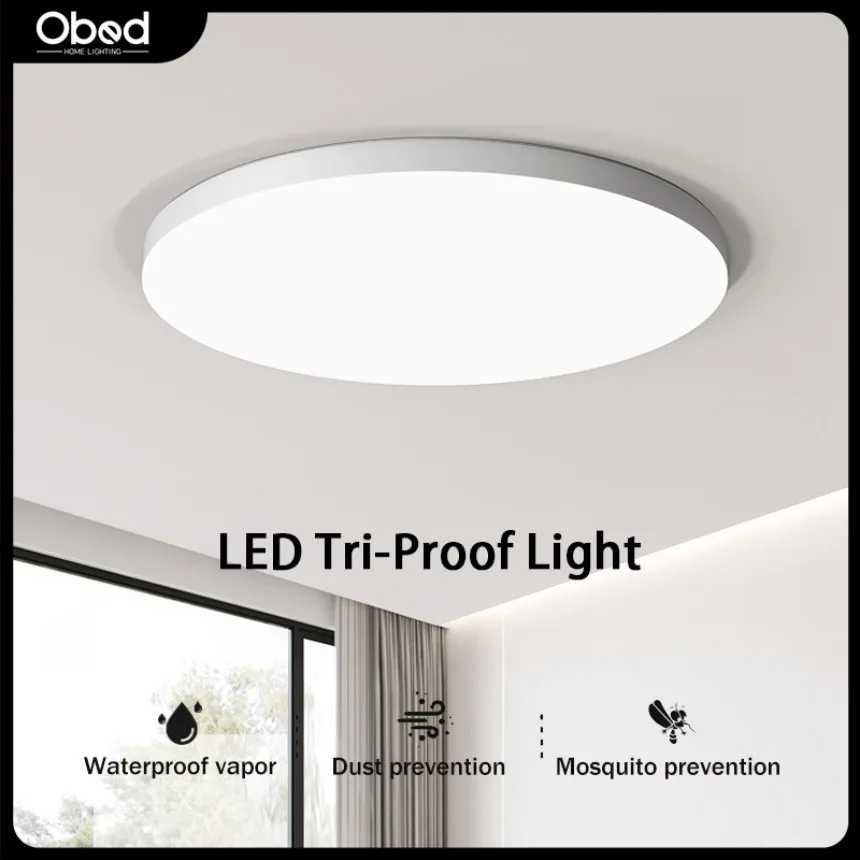 LED Ceiling Light Simple Circular Waterproof Dustproof for Living Room Bedroom Bathroom