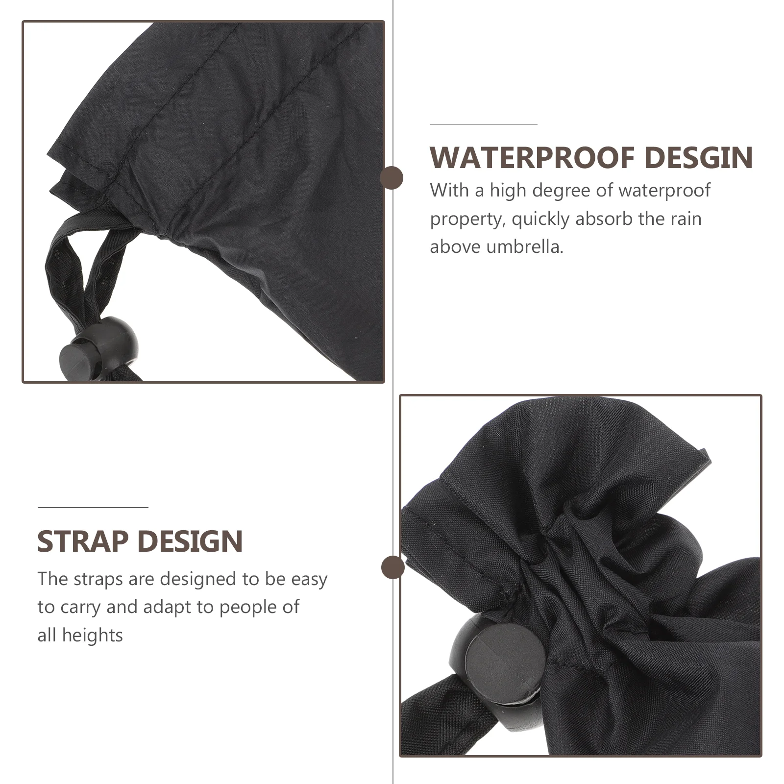 Umbrella Cover 3Pcs Umbrella Bag Storage Cover Wet Case Holder Pouch Carry Handle Carrying Beach Water Absorbing Rain Bags Portable Waterproof