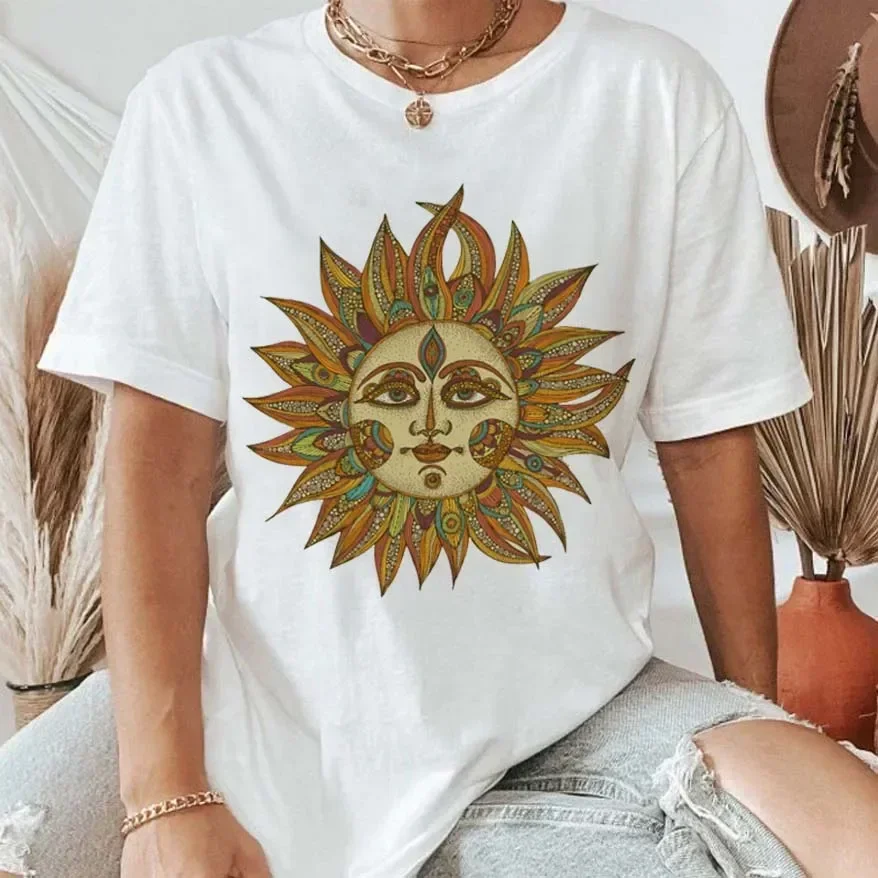 

Женская футболка с коротким рукавом и принтом, в стиле ретро