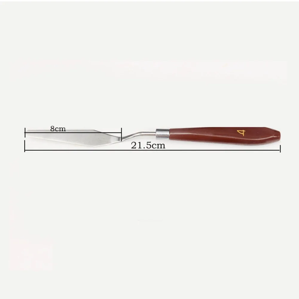 5PCS 나무 손잡이 페인트 혼합 주걱 금속 작업 헤드 부드럽고 광택 있는 바디 안료 혼합 도구