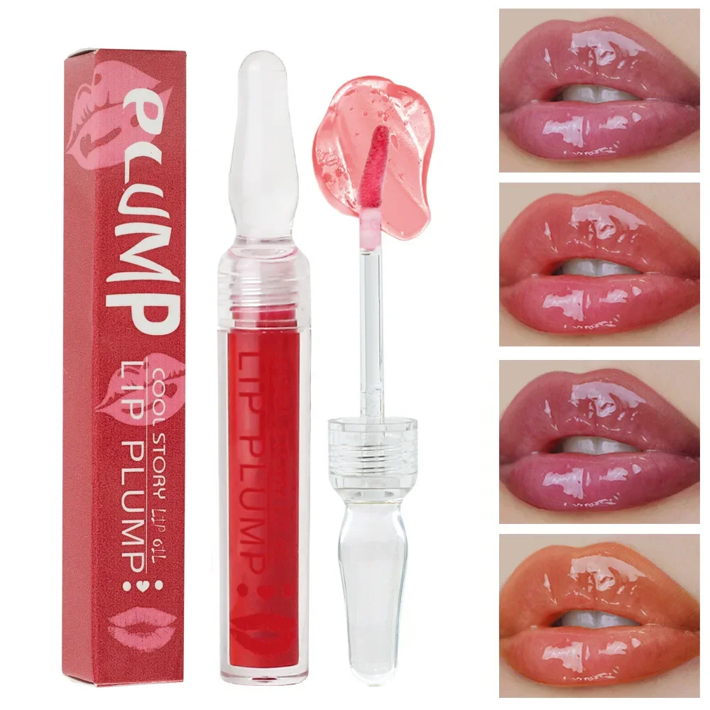 Volumising Lip Oil Lip Gloss Lip Plumper Essential Oil Increase Lips Elasticity Reduce Fine Lines Moisturizing Nourish Sexy Lip Gloss Care Plump Serum