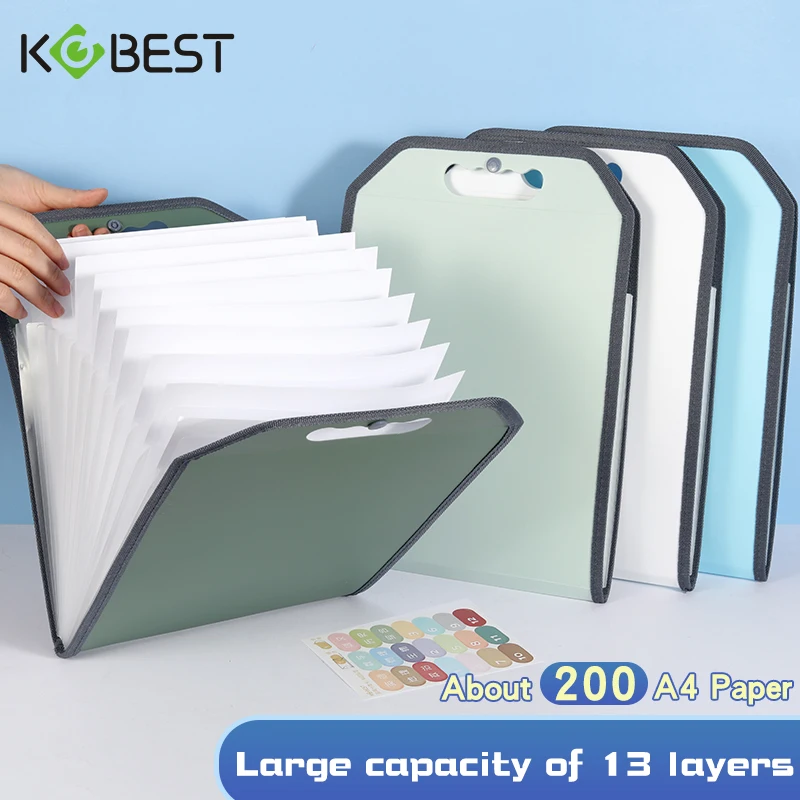 13Layers Portable Style Simple Vertical INS A4 Organ Bag Large Capacity Layered Storage Supplies