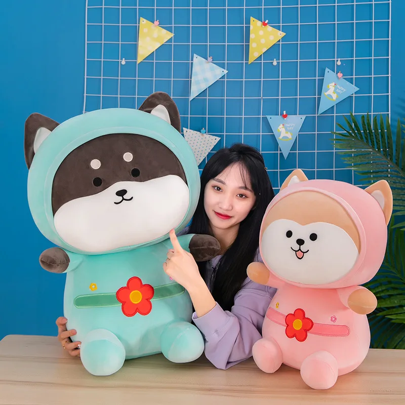 

Cute Shiba Dog Plush Toy / Small Flower Husky Doll / Children's Birthday Gift / Christmas Gift