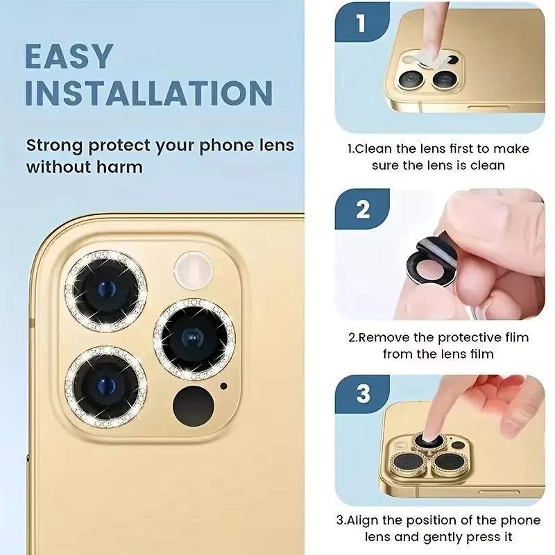 Diamond Camera Lens Protector - Premium Tempered Glass Lens Protection