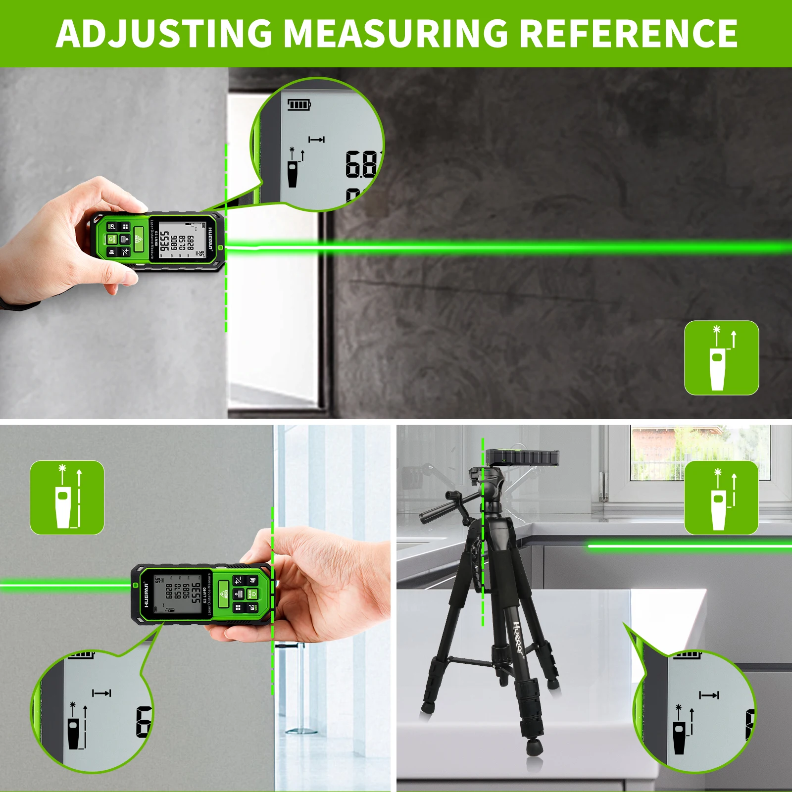100M Green Beam Laser RangeFinder Distance Measure Rechargeable Measurement Tool