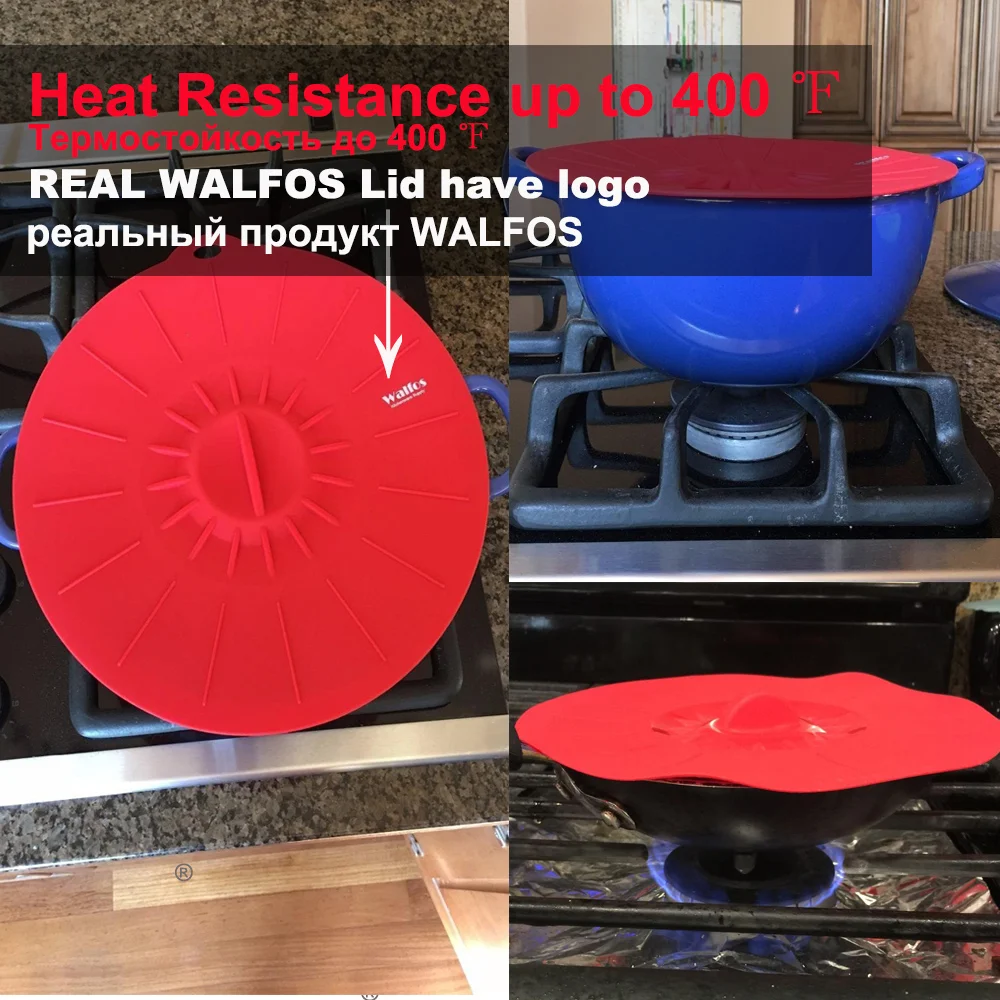 Food Cover Kitchen Utensils Kitchen Supplies Fresh Keeping Cover Microwave Cover Preservation Cover Bowl Cover WALFOS Universal Silicone Suction Lid Easy Vacuum Seal Stretch Sealer Bowl Can Pan Pot Caps Cover Kitchen Cookware Accessories