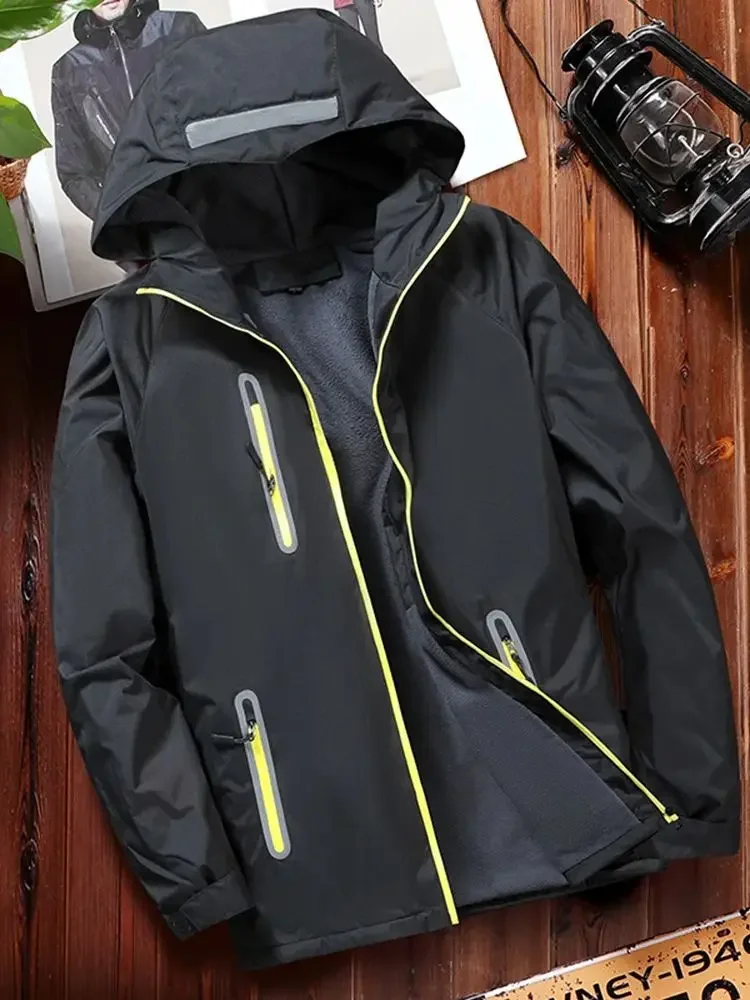 2023 Men Autumn Thin Outdoor Jacket Waterproof Jacket Outwear Windbreaker Reflective Article Jackets For Men Rain 2