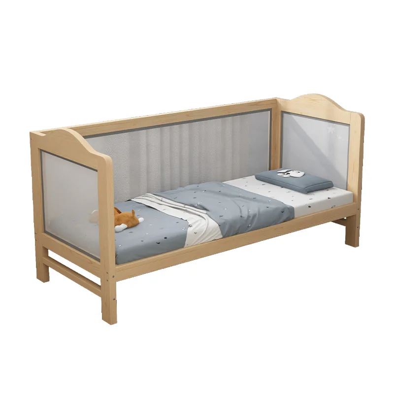 

Splicing Bed Solid Wood Children's Bed with Fence Small Bed Baby Widened Bed Yanbian Bed Children's Bedside Bed Crib