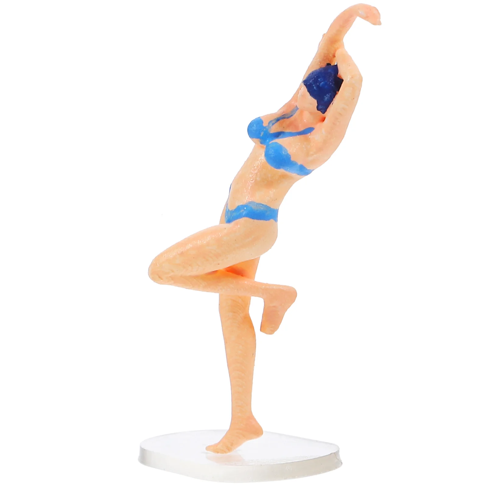 

1/64 Scale Swimsuit Girl Statue Miniature Women Figurine Beach Women Statue for Micro-landscape Decor
