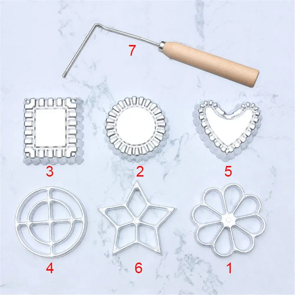 Aluminum Swedish Rosette Iron Maker Waffle Timbale Molds Funnel Cake Ring Maker Cookie Bake Mold Bunuelos Mold With Handle