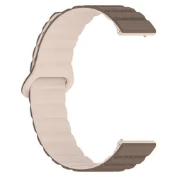 Silicone Magnetic Replacement Watchband Strap, Adjustable and Secure for 18mm (Office ivory)
